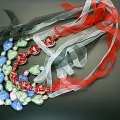 COLLAR CORAZONES DE MURANO Y ORGANZA