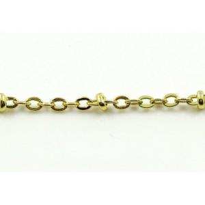 CADENA ESLABÓN CRUZADO CON DONA CHAPA DE ORO 2.5mm.